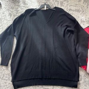 Black tunic length sweater zenana 2x